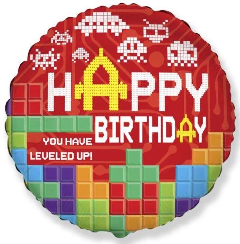 Balonky Balónek foliový happy birthday - narozeniny - minecraft - 45 cm