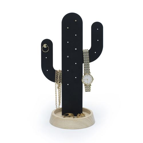 Stojánek na šperky Cactus, černý