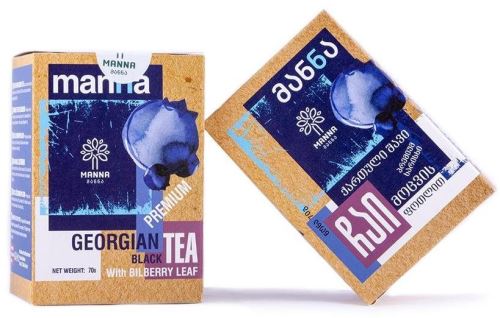 Čaj Manna gruzínský Černý čaj Premium s borůvkou sypaný 70g