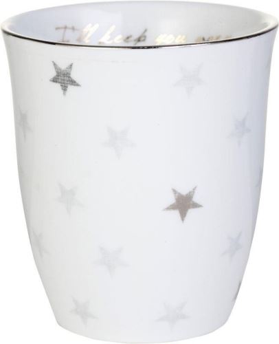Hrnek LENE BJERRE Porcelánový pohárek se stříbrným dekorem NORDIC