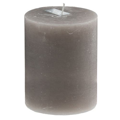 Rustikální svíčka DutZ Výška 15 cm, průměr 10 cm, barva světle šedá