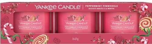 Dárková sada YANKEE CANDLE Peppermint Pinwheels 3x 37 g