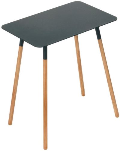 YAMAZAKI Odkládací stolek Plain 3508, kov/dřevo, černý