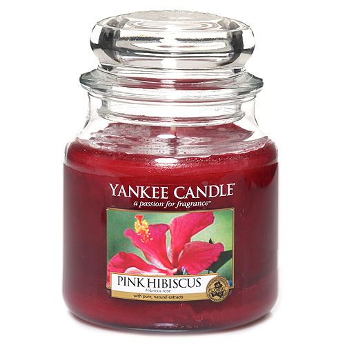 Svíčka ve skleněné dóze Yankee Candle Růžový ibišek, 410 g