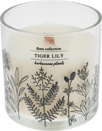 Svíčka H&L Vonná svíčka ve skle Tiger Lilly, průměr 10 cm, bílá