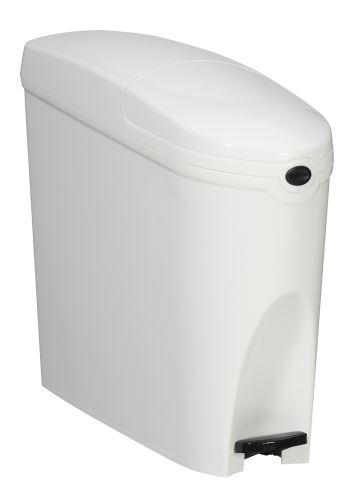 Pedálový odpadkový koš Rossignol Femina 91939 pro dámské WC, bílý, 20 L
