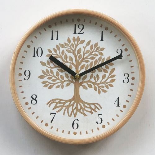 Nástěnné hodiny Nástěnné hodiny dřevěné, průměr 22 cm