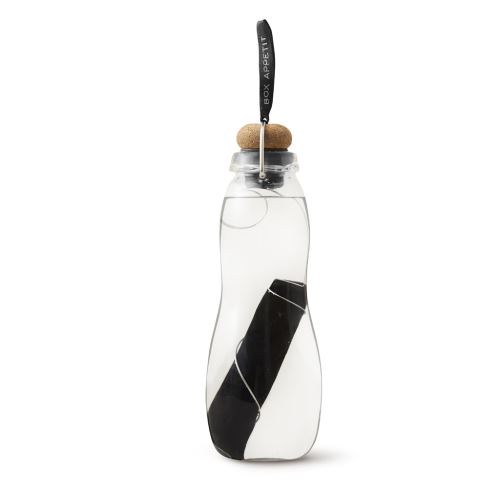Láhev na vodu s binchotanem Eau Good, sklo, 600ml, černá