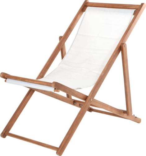 PROGARDEN PROGARDEN Lehátko zahradní židle skládací akátové dřevo PORTO bílá KO-VT2200320
