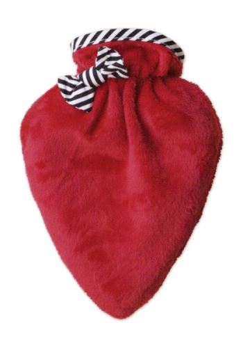 Termofor Hugo Frosch ve tvaru srdce s červeným obalem bez výšivky