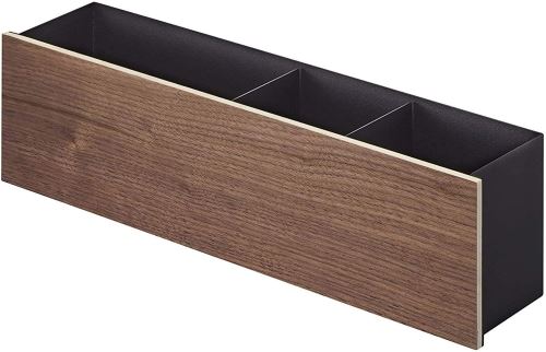 YAMAZAKI Multifunkční stojánek Rin 5168, kov/dřevo, š.45 cm, černý