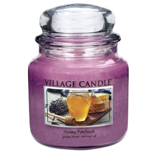 Svíčka ve skleněné dóze Village Candle Med a pačuli, 454 g