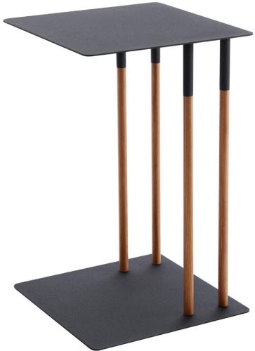YAMAZAKI Odkládací stolek Plain 4804, kov/dřevo, černý