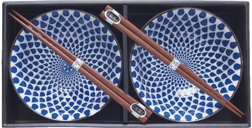Sada misek Made In Japan Sada misek 2 ks 15 cm v Bílé barvě s modrými kapkami