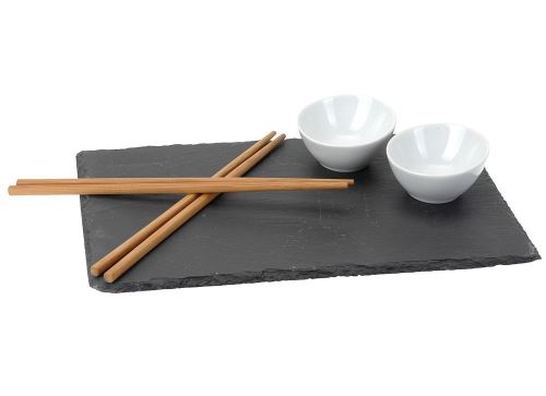 EXCELLENT EXCELLENT Sushi set porcelán/břidlice/bambus sada 7ks KO-210000100