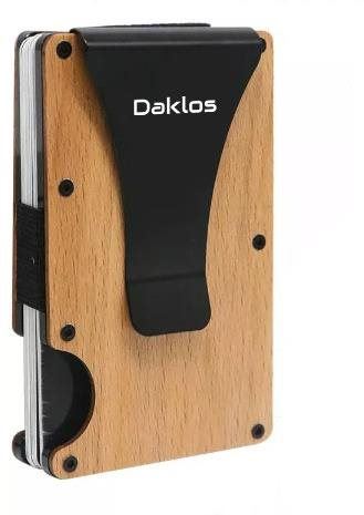 Peněženka Daklos Wood RFID s klipem bambus
