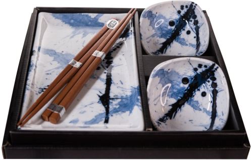 Jídelní sada Made In Japan Sushi set Blue & White 6 ks