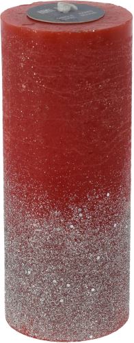 Svíčka H&L Svíčka se třpytkami 17 cm, červeno-zlatá
