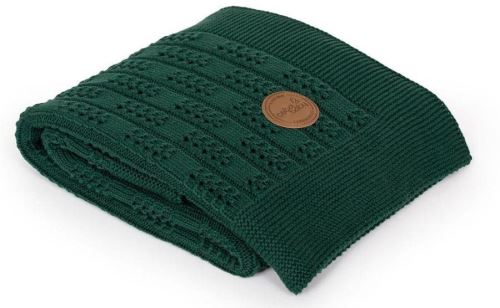 Deka CEBA deka pletená v dárkovém balení Rybí kost Emerald, 90 x 90 cm