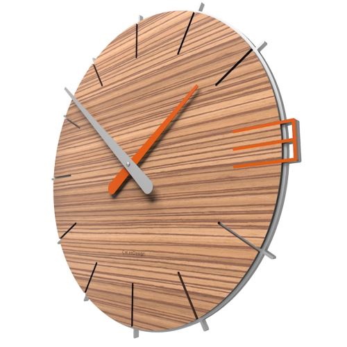 Designové hodiny 10-019n natur CalleaDesign Mike 42cm (více dekorů dýhy) Dýha zebrano - 87