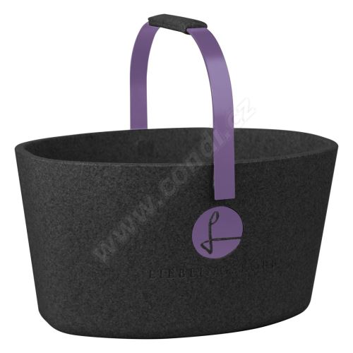 Milovaný košík černý s fialovou - LIEBLINGSKORB Basic deep black perlviolett