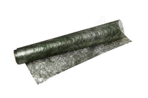 Vánoční metalická tkanina long fiber - metal 30cm x 4,6m  zelená