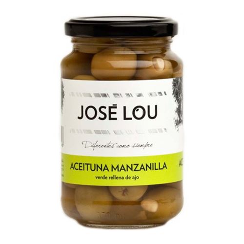 olivy zelené plněné česnekem José Lou Manzanilla 190 g